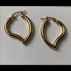 14K solid gold necklace and earrings